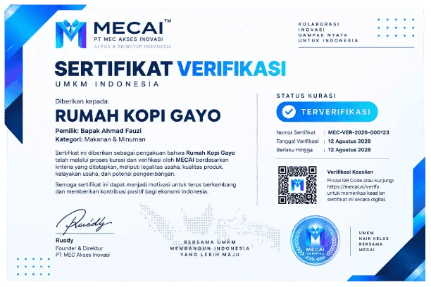 Sertifikat Verifikasi MECAI MPV